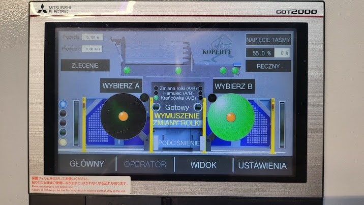 Panel sterowania systemem automatyki z wizualizacją pracy urządzeń